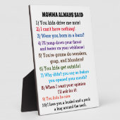 MOMMA ALWAYS SAID poster フォトプラーク (側面)