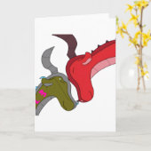 Momma & Baby Dragon Blank Inside Greeting Card カード (黄色い花)