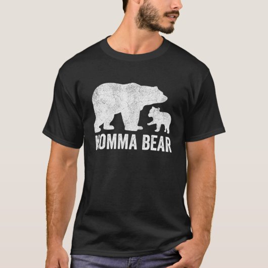 Momma Bear Mothers Day S, Funny Cub Kid Grandma Tシャツ (正面)