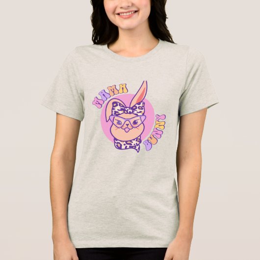 Momma Bunny Easter Bunny Head トライブレンドＴシャツ (正面)