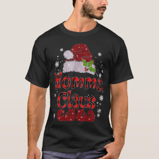 Momma Claus Christmas Santa Hat Buffalo Matching F Tシャツ