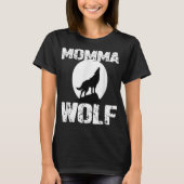 Momma Wolf Moon Silhouette Design Tシャツ (正面)