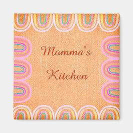 Momma's Kitchen Folk Rainbow Pattern マグネット