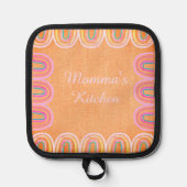 Momma's Kitchen Folk Rainbow Pattern 鍋敷き (正面)