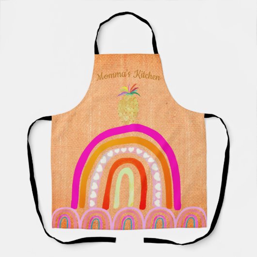 Momma's Kitchen Island Rainbows エプロン (正面)