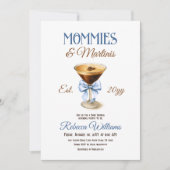 MommiesとMartini A Tini One Boy Baby Shower 招待状 (正面)