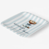 MommiesとMartinis Blue Bow Boy Baby Shower ペーパープレート (傾斜あり)