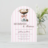 Mommies & Martinis Espresso Arch Girl Baby Shower 招待状 (スタンド正面)