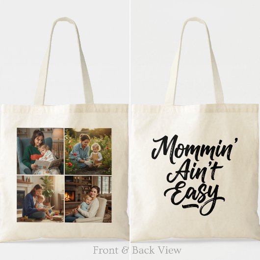 Mommin Aint Easy ブラシスクリプト 4枚の写真 トートバッグ