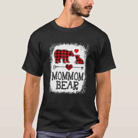 Mommom Bearクリスマスパジャマレッドプリドバッファローファム Tシャツ (正面)