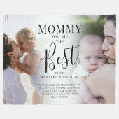 'MOMMY'あなたは写真の名最高の前と引用文 フリースブランケット (正面(横))