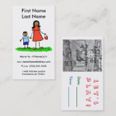 MommyとSonの写真カスタムプレイダートカードを呼び出し コーリングカード (正面/裏面)