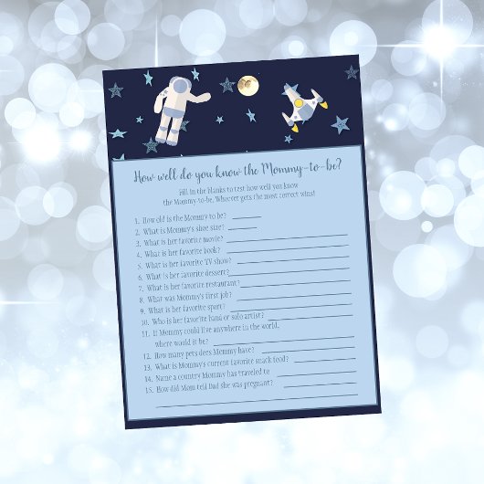 Mommyのゲームを知っている宇宙飛行士ベビー 招待状