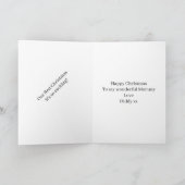 Mommyの初めてのクリスマス素朴ウッドChalkboardの写真 シーズンカード (内部)