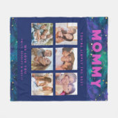 Mommyは単に写真最高ののコラージュでパーソナライズされたす フリースブランケット (正面(横))