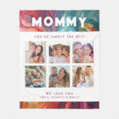 Mommyは単に写真最高ののコラージュでパーソナライズされたす フリースブランケット (正面)
