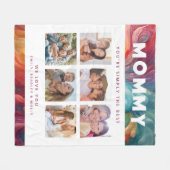 Mommyは単に写真最高ののコラージュでパーソナライズされたす フリースブランケット (正面(横))