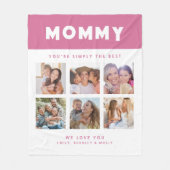 Mommyは単に写真最高ののコラージュでパーソナライズされたす フリースブランケット (正面)