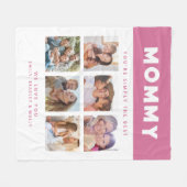 Mommyは単に写真最高ののコラージュでパーソナライズされたす フリースブランケット (正面(横))