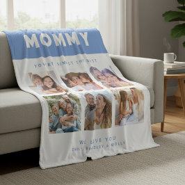 Mommyは単に写真最高ののコラージュでパーソナライズされたす フリースブランケット