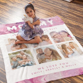 Mommyは単に写真最高ののコラージュでパーソナライズされたす フリースブランケット