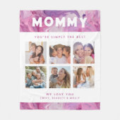Mommyは単に写真最高ののコラージュでパーソナライズされたす フリースブランケット (正面)