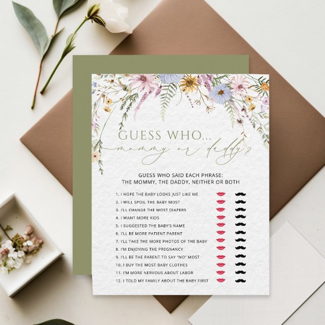 MommyまたはDaddyガールのワイルドフラワーベビーシャワーゲーム (クリエイターアップロード済み)