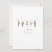 MommyまたはDaddyクリスマスガール赤ちゃんシャワーゲーム 招待状 (裏面)