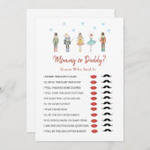 MommyまたはDaddyクリスマスガール赤ちゃんシャワーゲーム 招待状 (正面/裏面)