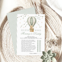 MommyまたはDaddy Air Balloon Green Baby Shower Games