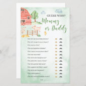 MommyまたはDaddy Baby Showerゲーム家畜 (正面/裏面)