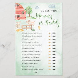MommyまたはDaddy Baby Showerゲーム家畜