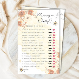 MommyまたはDaddy Bee Honey Boho Baby Showerゲーム