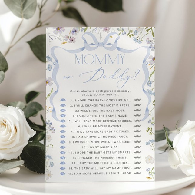 MommyまたはDaddy Blue Bow Guess誰のフローラゲーム (クリエイターアップロード済み)