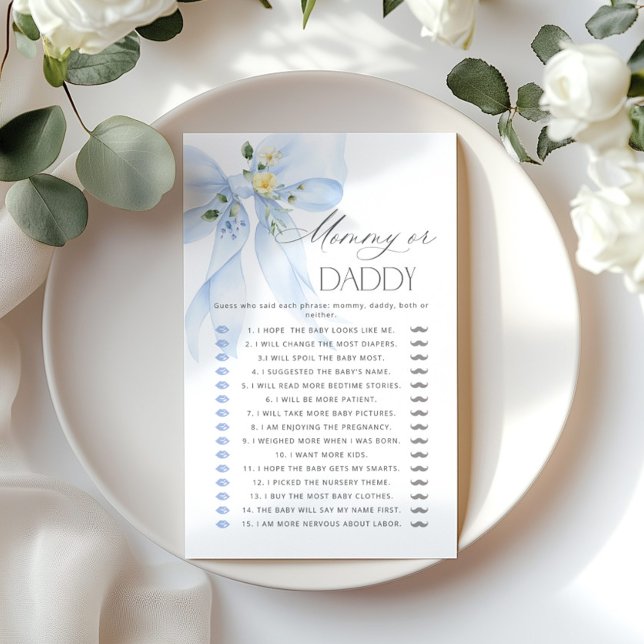 MommyまたはDaddy Blue Bow Guess誰のフローラゲーム (クリエイターアップロード済み)