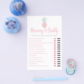 MommyまたはDaddy Pineapple夏の赤ちゃんシャワーゲーム チラシ (シングル)