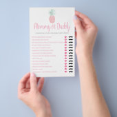 MommyまたはDaddy Pineapple夏の赤ちゃんシャワーゲーム チラシ (ハンドル)