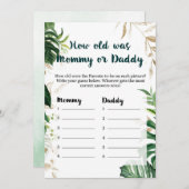 MommyまたはDaddy Safariの赤ちゃんシャワーゲームの年齢 招待状 (正面/裏面)