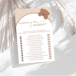 MommyまたはDaddy Teddy Bear Pink Baby Showerゲーム