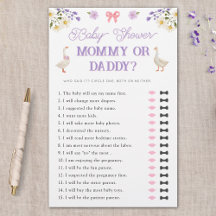 MommyまたはDaddy Wilflowers Geese Baby Showerゲーム