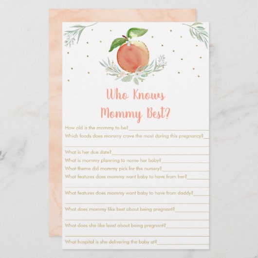 Mommyゲームを知っている編集可能な桃最高の金ゴールド (正面/裏面)