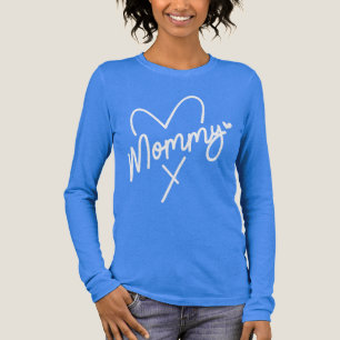 Mommyシンプルスクリプモダントタイポグラフィハート トライブレンドTシャツ