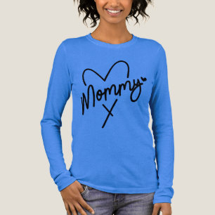 Mommyシンプルスクリプモダントタイポグラフィハート トライブレンドTシャツ