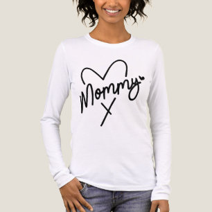 Mommyシンプルスクリプモダントタイポグラフィハート トライブレンドＴシャツ