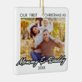 Mommyパーソナライズされた and Daddy Photoとして最初のクリスマス セラミックオーナメント (右)