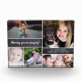 Mommyパーソナライズされた, chalkboard用フォトコラージュ フォトブロック