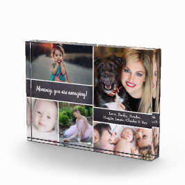 Mommyパーソナライズされた, chalkboard用フォトコラージュ フォトブロック