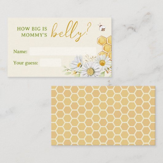 Mommyベリービー赤ちゃんシャワー散水ゲームを推測 エンクロージャーカード (正面/裏面)