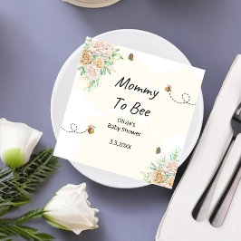 Mommyミツバチへのフローラ赤ちゃんシャワーナプキン スタンダードカクテルナプキン