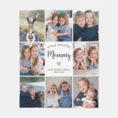 Mommyモダンパーソナライズされたの8枚のフォトコラージュ フリースブランケット (正面)